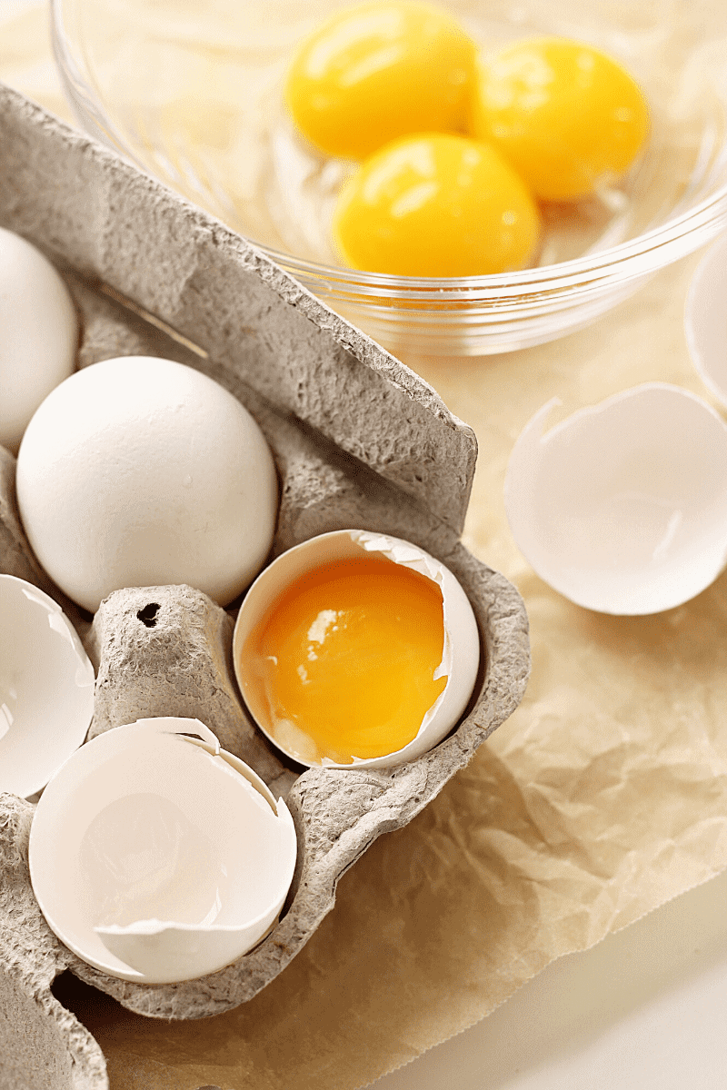 photo shows egg yolks that have been separated from the whites