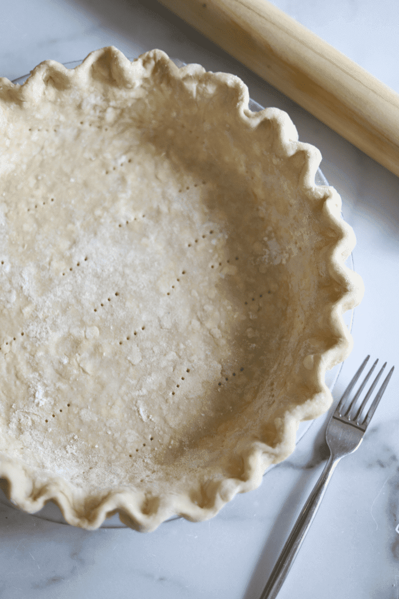 Use a grater to slice cold butter for pie crust. Super quick and