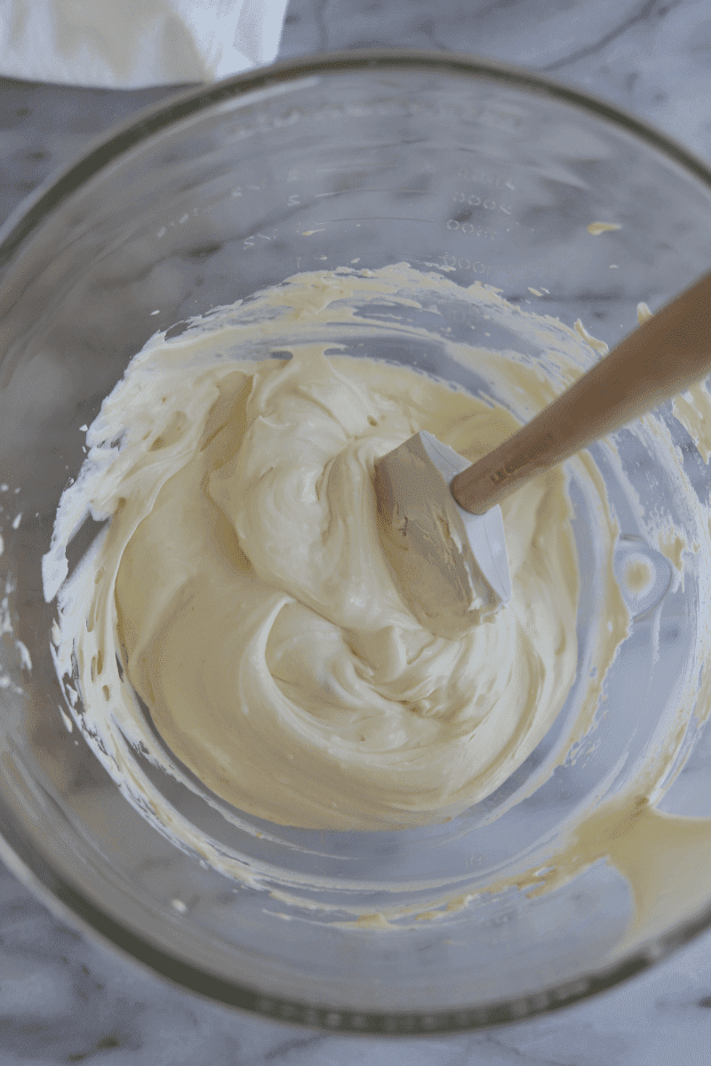 easy tiramisu recipe-mascarpone cheese whipped with granulated sugar and egg whites