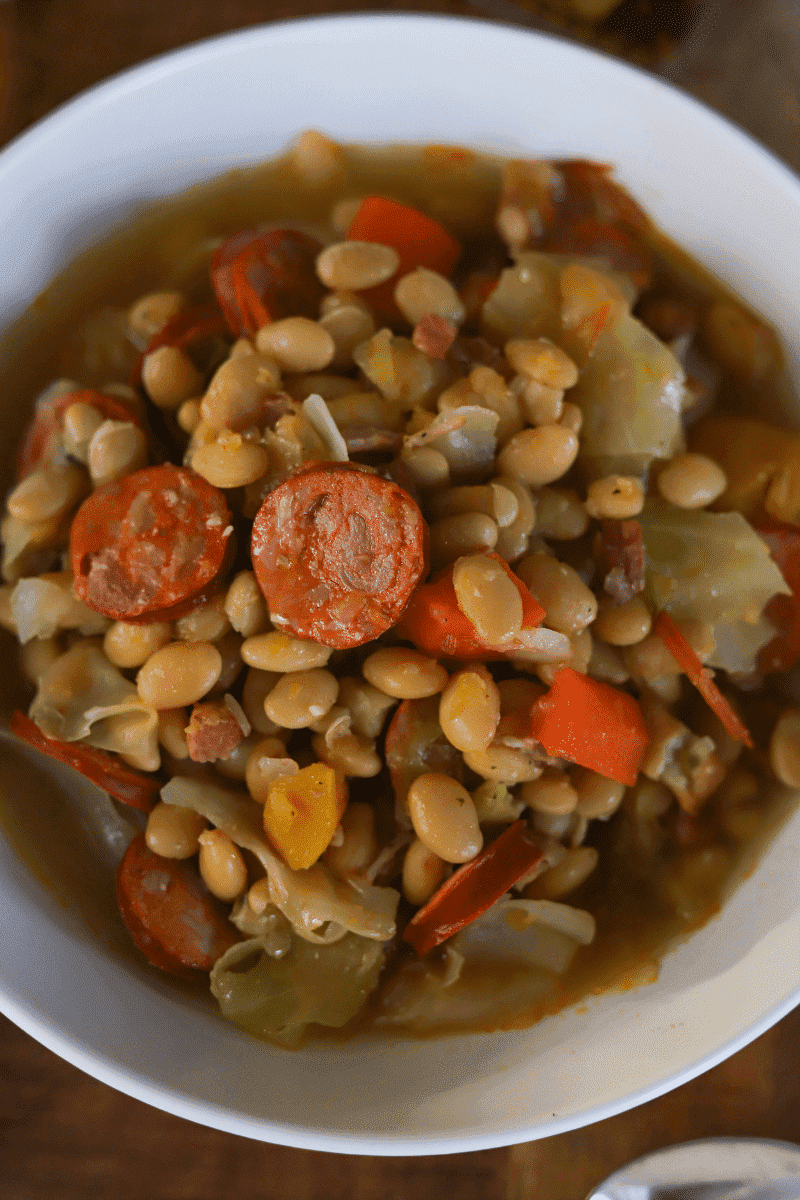 Final presentation of feijoada from Cape Verde - close-up