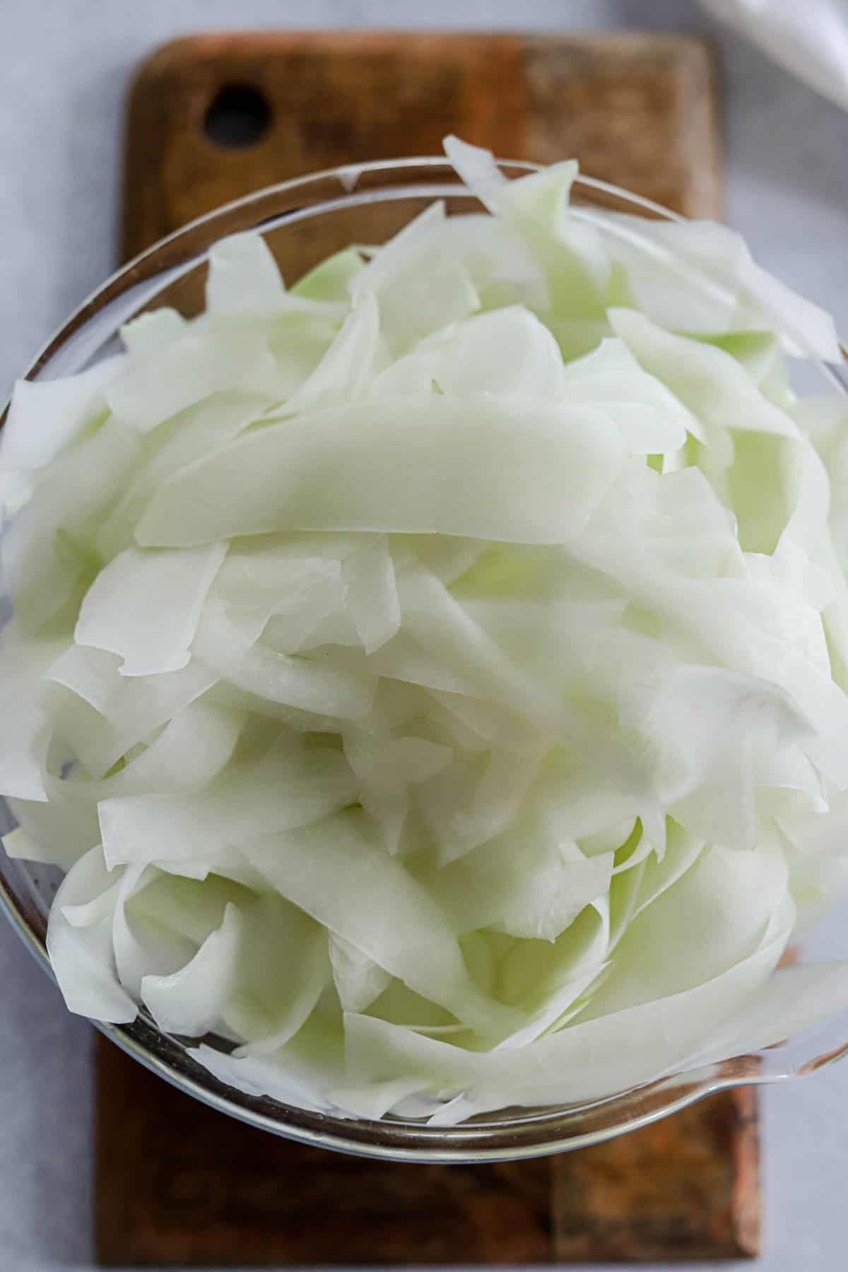 photo of shredded green papaya for this jam recipe