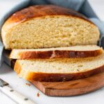Sliced loaf of Portuguese sweet bread