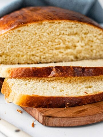 Sliced loaf of Portuguese sweet bread