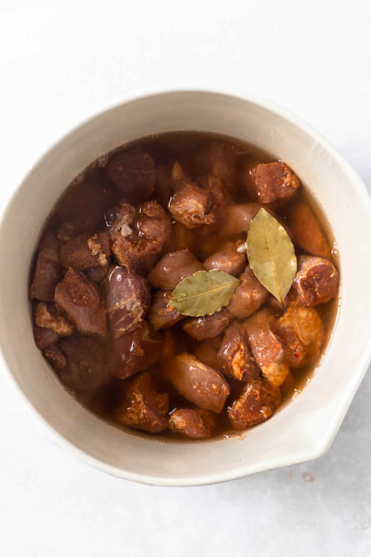 marinated pork in a bowl