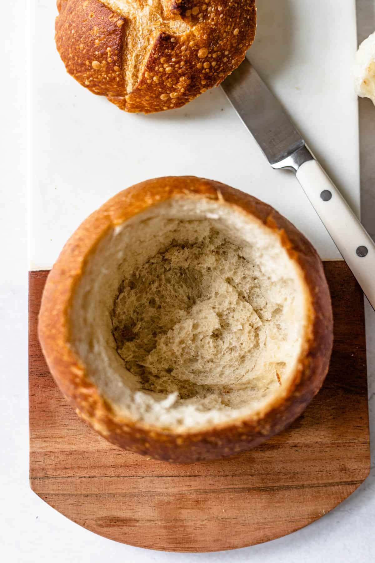 hollowed out bread bowl