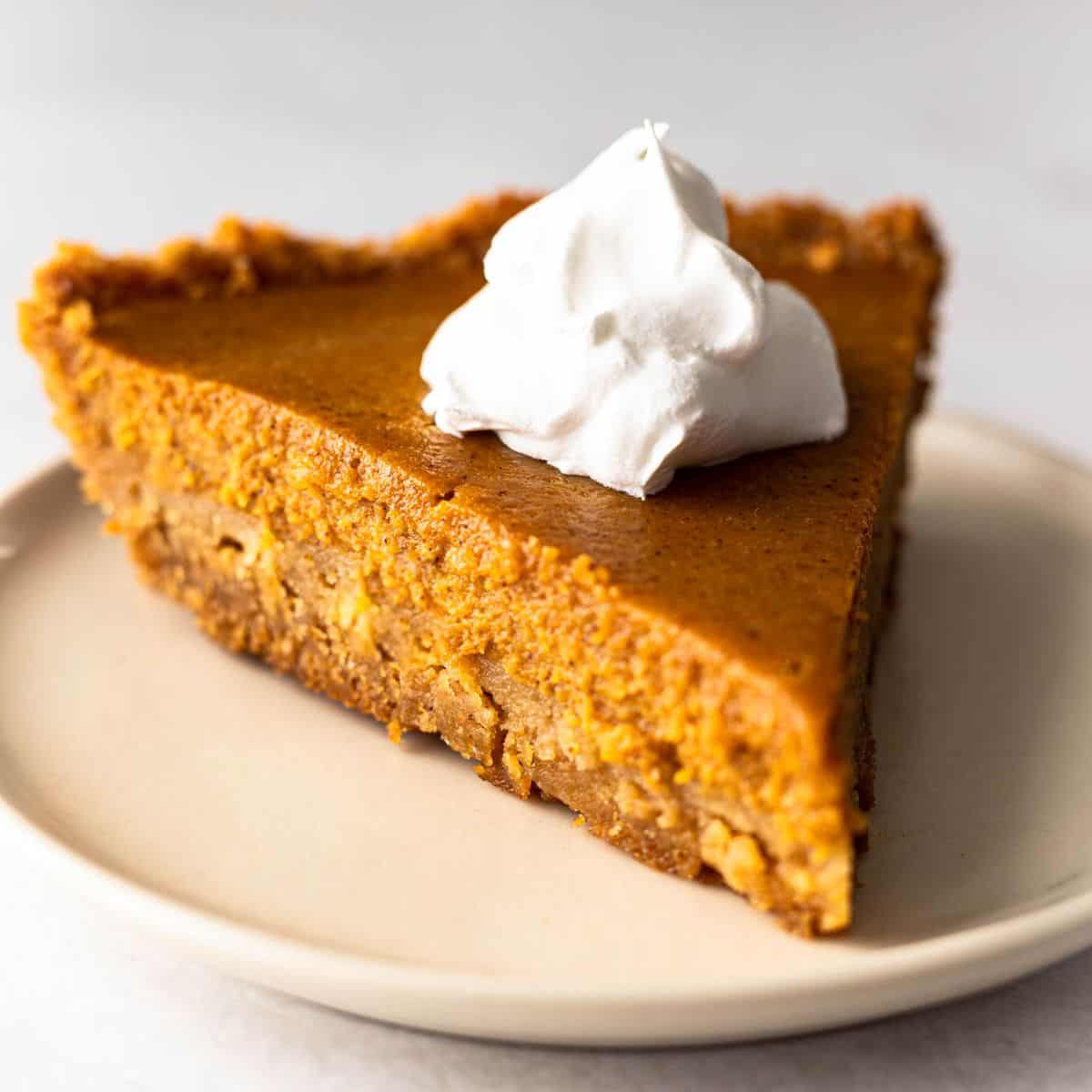 Pumpkin pie in graham cracker crust crumb snatched