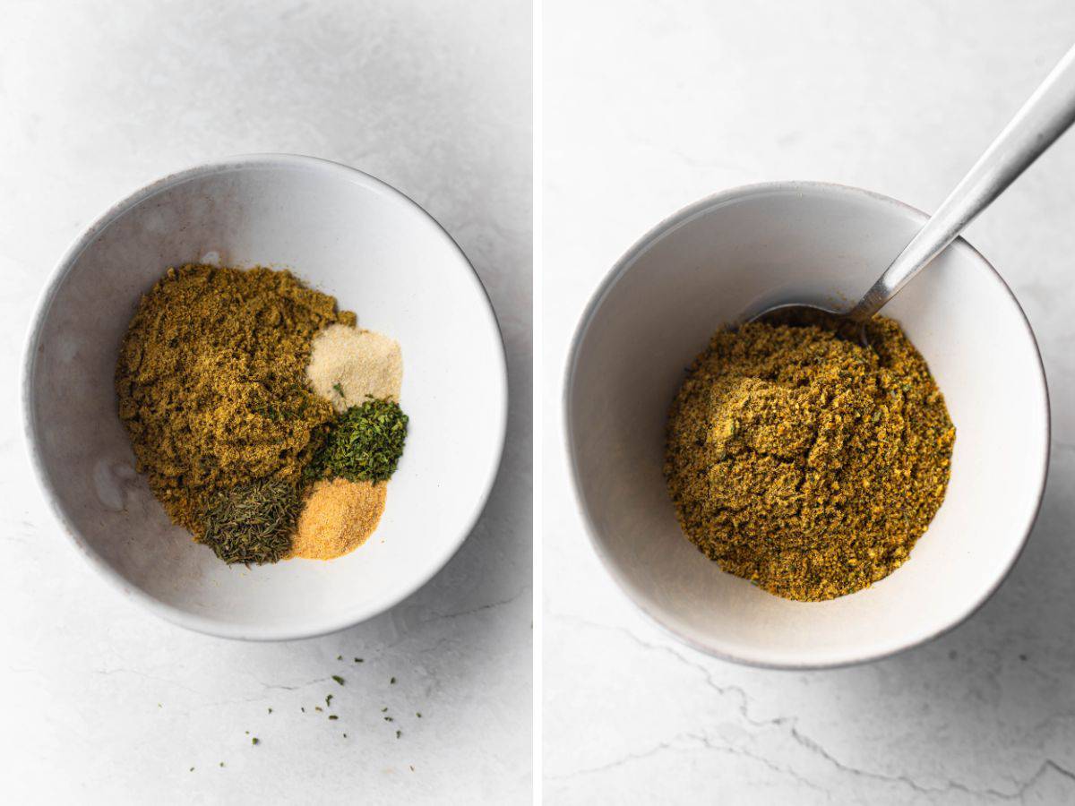 lemon pepper seasoning in a bowl.