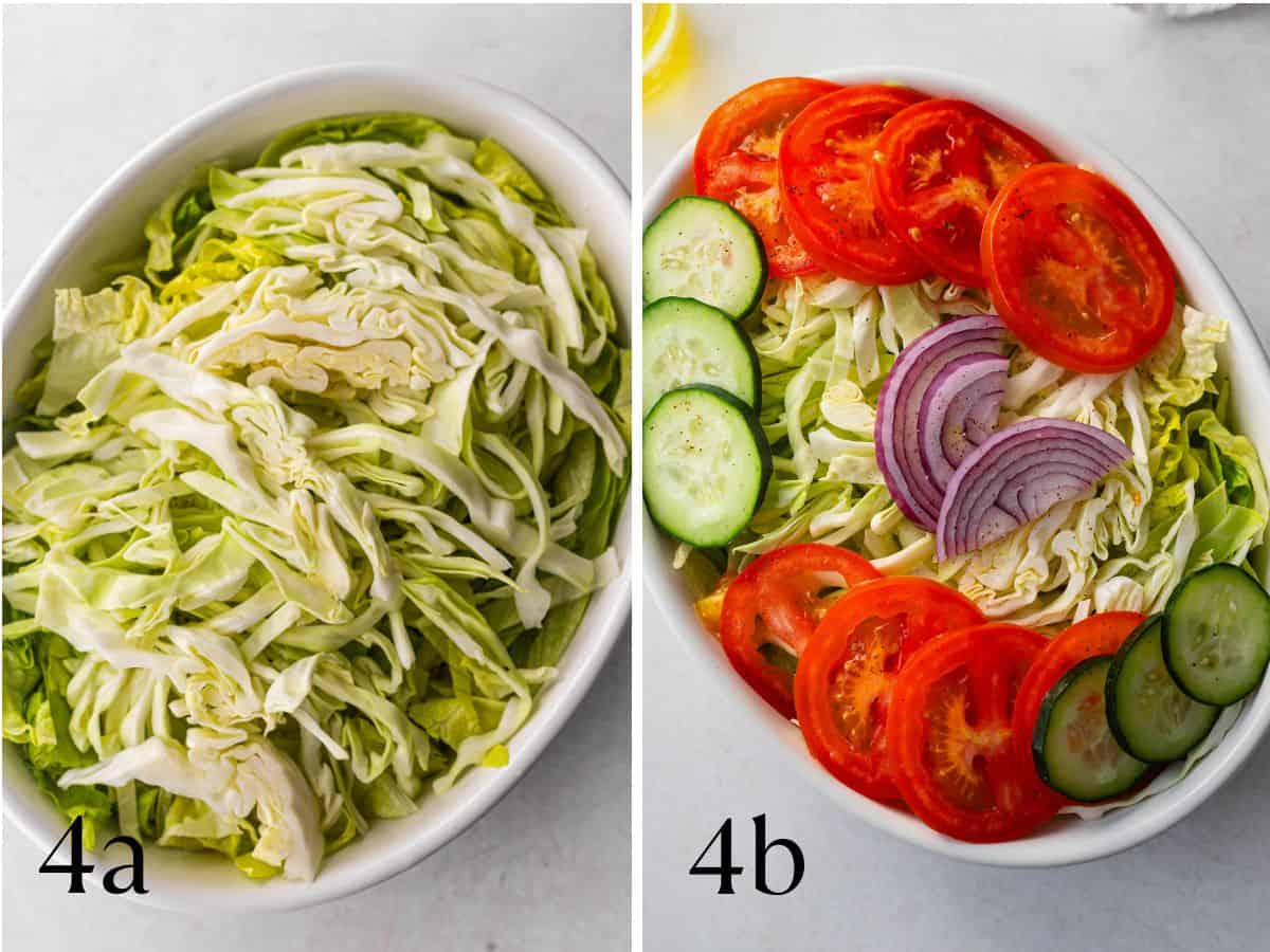layered ensalada verde in a bowl.